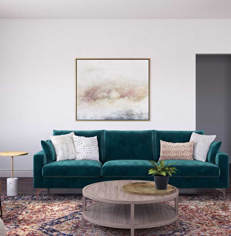 Bohemian, Midcentury Modern Living Room Design by Havenly Interior Designer Isabella