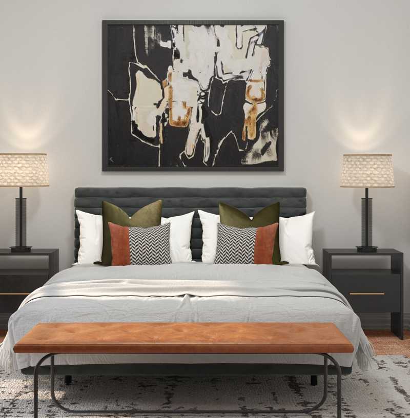 Bohemian, Midcentury Modern Bedroom Design by Havenly Interior Designer Isaac