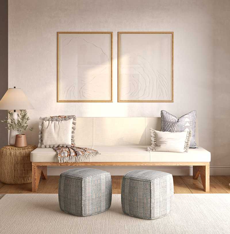 Bohemian, Coastal, Rustic, Minimal Living Room Design by Havenly Interior Designer Nichole