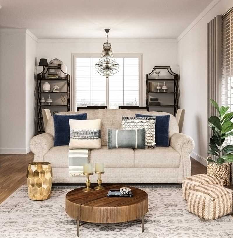 Farmhouse, Transitional Living Room Design by Havenly Interior Designer Julieta