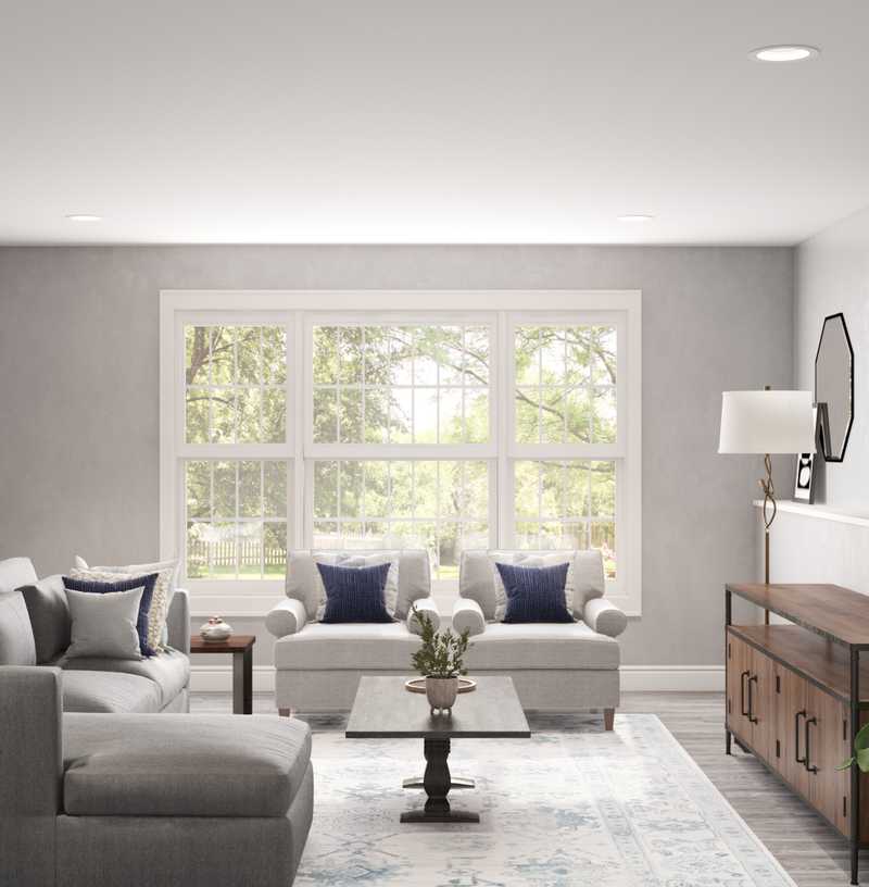 Farmhouse, Rustic Living Room Design by Havenly Interior Designer Laura