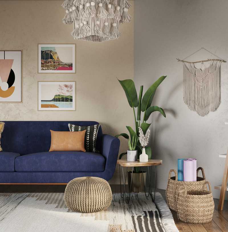 Bohemian Office Design by Havenly Interior Designer Karen