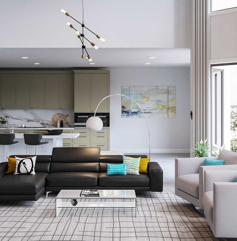 Contemporary, Modern, Minimal Living Room Design by Havenly Interior Designer Christina