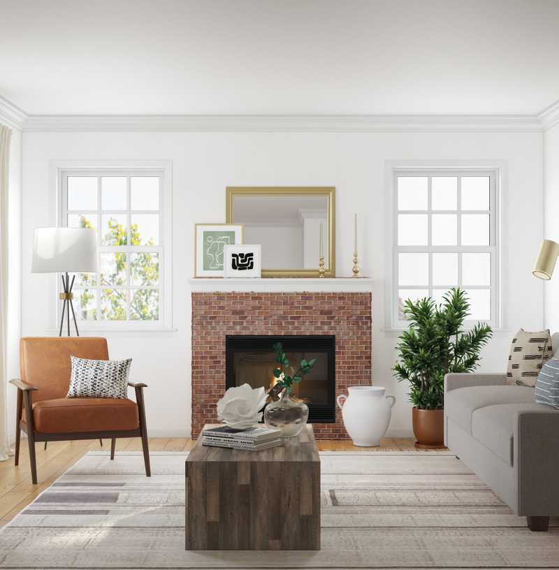 Contemporary, Modern, Eclectic, Bohemian, Scandinavian Living Room Design by Havenly Interior Designer Sophia