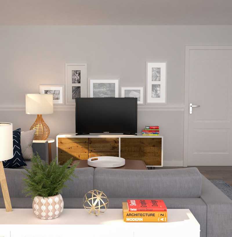 Contemporary, Eclectic Living Room Design by Havenly Interior Designer Amanda