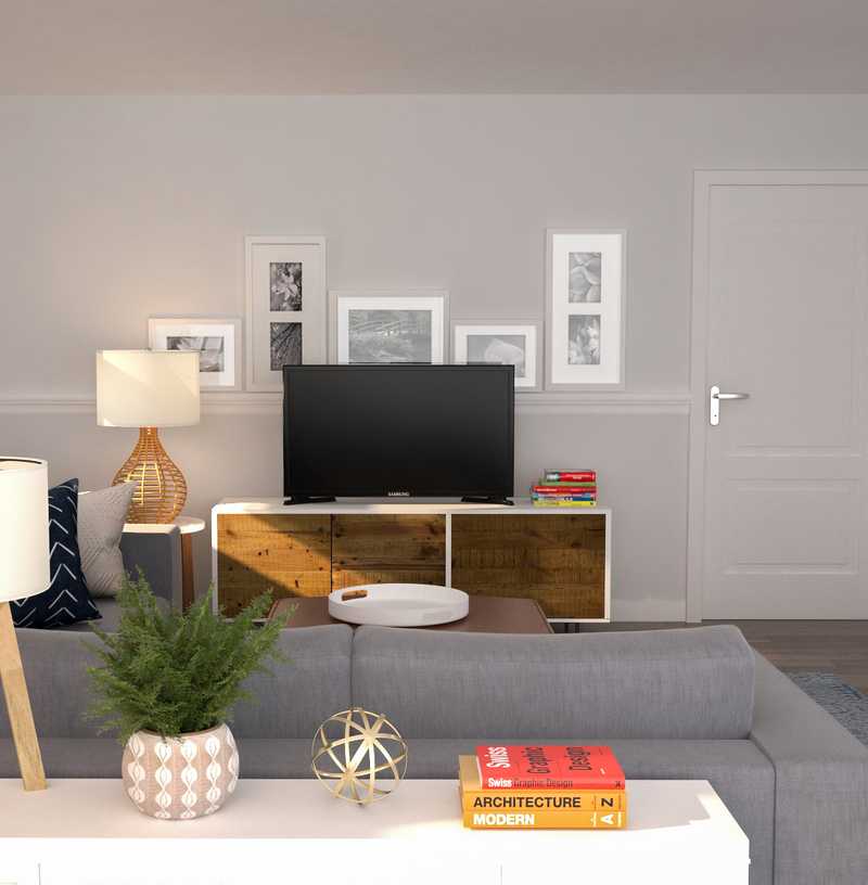 Contemporary, Eclectic Living Room Design by Havenly Interior Designer Amanda