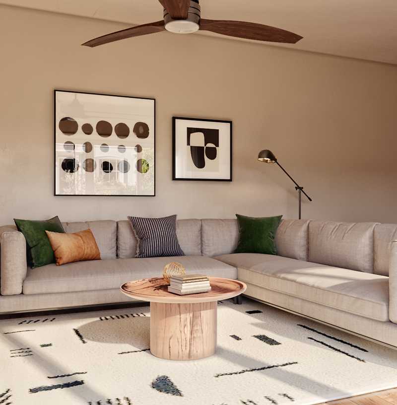 Contemporary, Eclectic, Midcentury Modern Living Room Design by Havenly Interior Designer Mariana