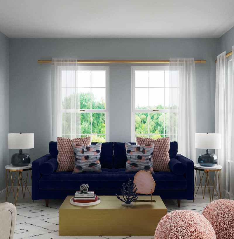 Classic, Glam Living Room Design by Havenly Interior Designer Emily