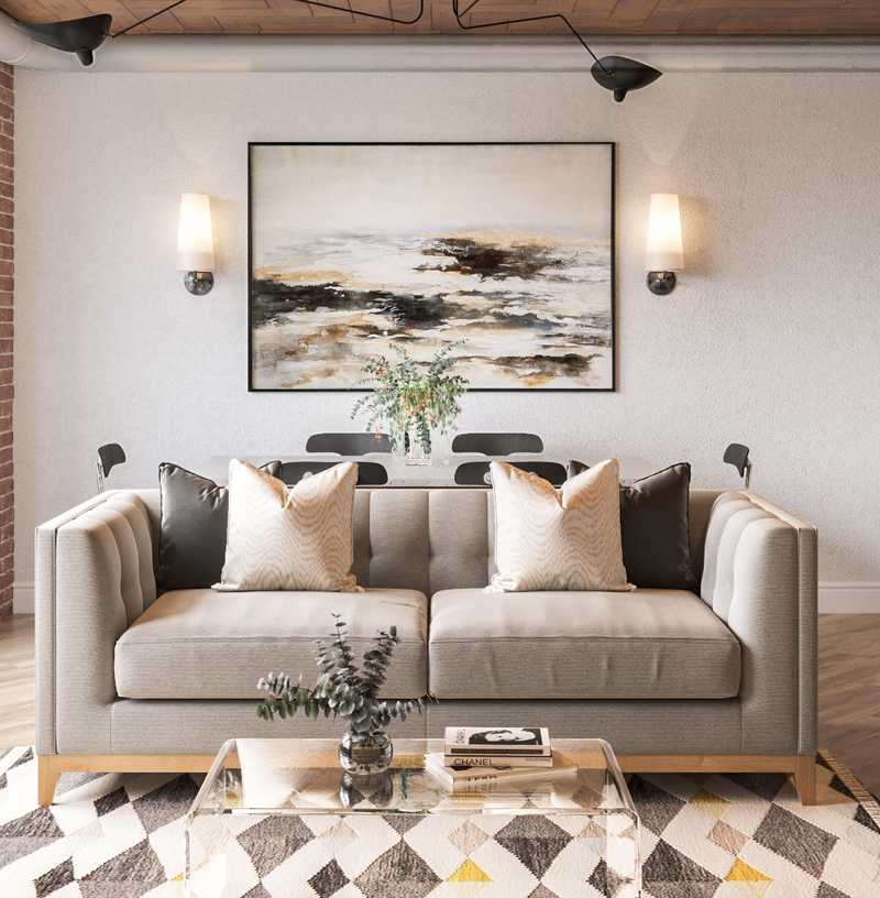 Contemporary, Eclectic, Industrial Living Room Design by Havenly Interior Designer Annie