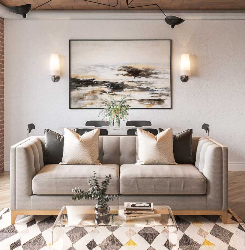 Contemporary, Eclectic, Industrial Living Room Design by Havenly Interior Designer Annie