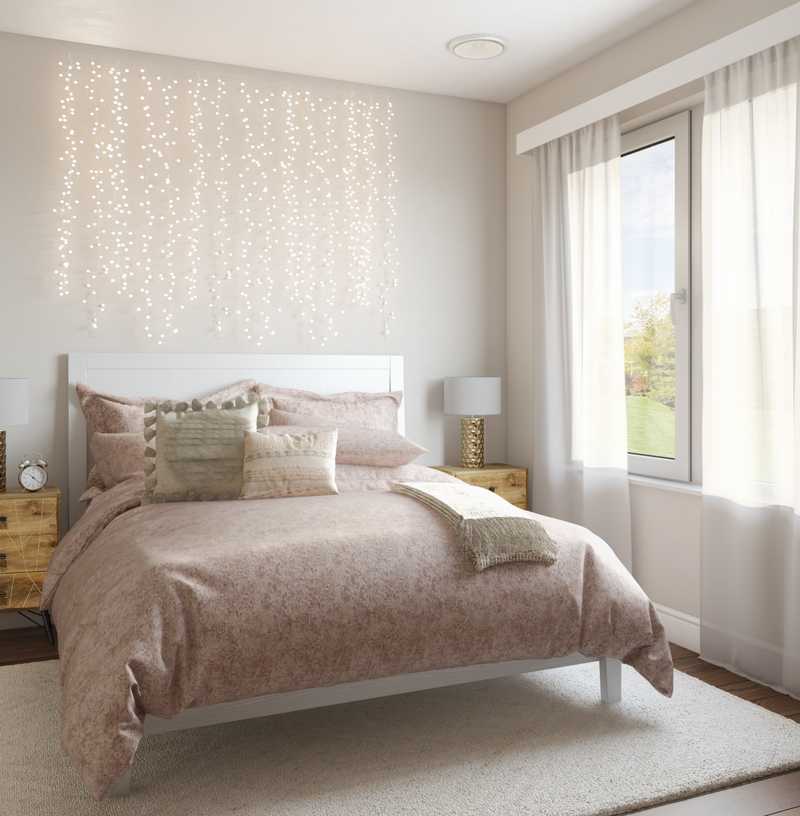 Modern, Glam, Preppy Bedroom Design by Havenly Interior Designer Sabra