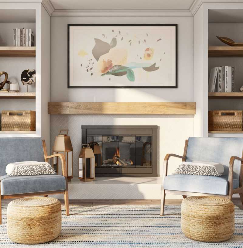 Coastal, Farmhouse Living Room Design by Havenly Interior Designer Yoseika