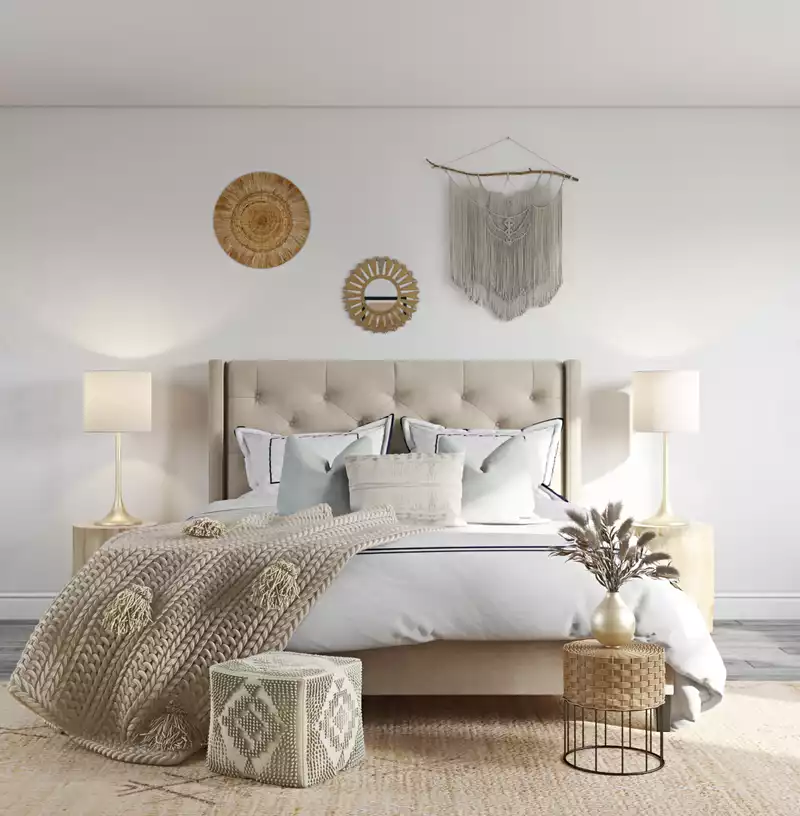Bohemian, Glam, Minimal, Scandinavian Bedroom Design by Havenly Interior Designer Elisabeth