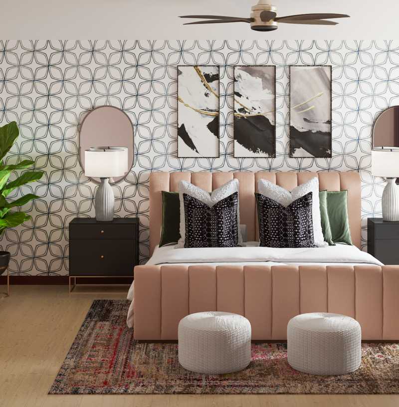 Bohemian, Glam Bedroom Design by Havenly Interior Designer Ingrid