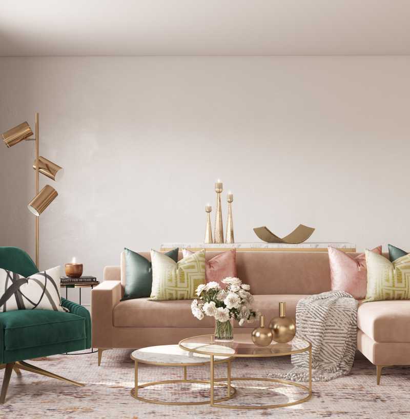 Glam Living Room Design by Havenly Interior Designer Kamila