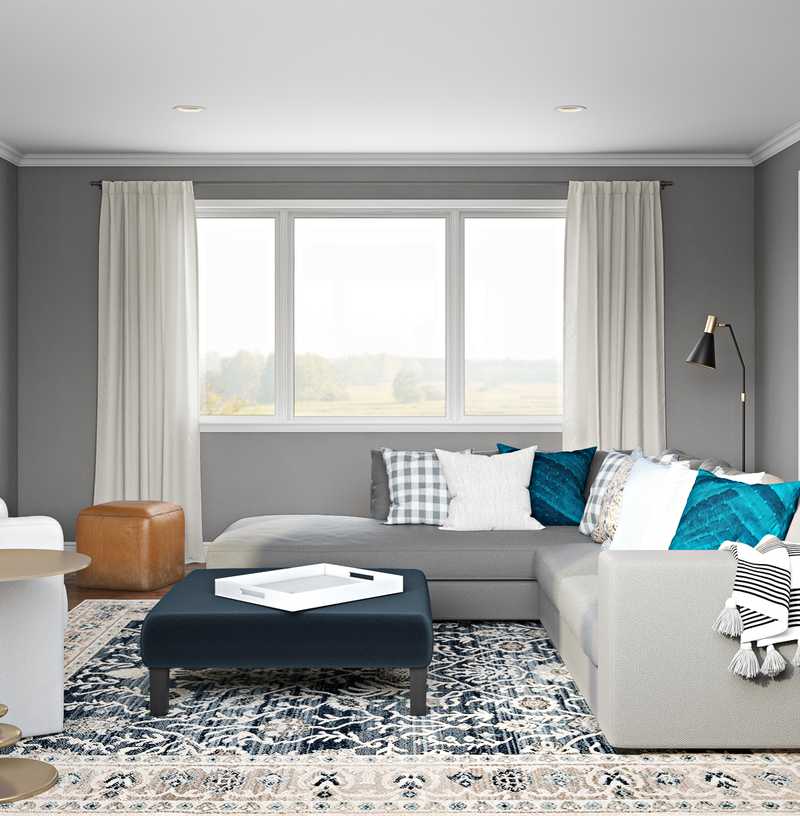 Classic, Farmhouse Living Room Design by Havenly Interior Designer Vivian