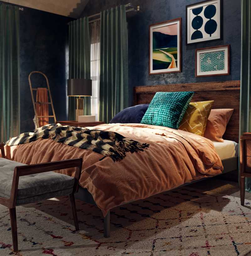 Bohemian, Midcentury Modern Bedroom Design by Havenly Interior Designer Patrice