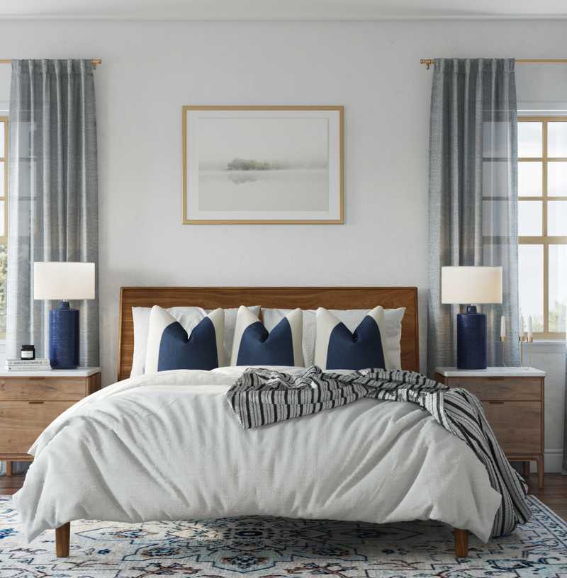 Bohemian, Coastal Bedroom Design by Havenly Interior Designer Lilly