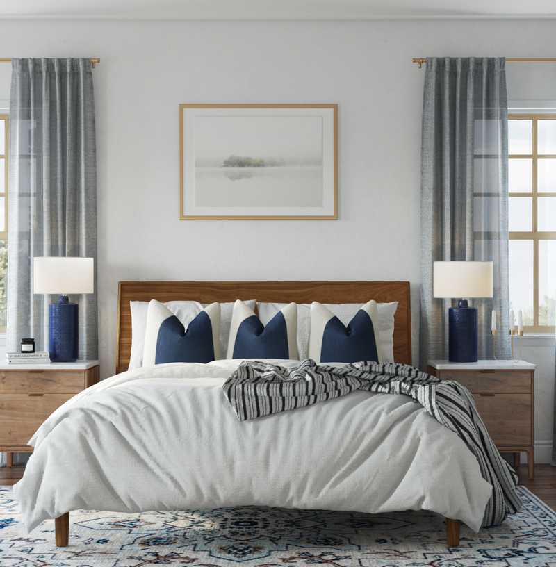 Bohemian, Coastal Bedroom Design by Havenly Interior Designer Lilly