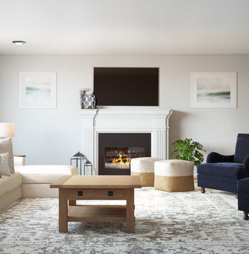 Coastal Living Room Design by Havenly Interior Designer Camille