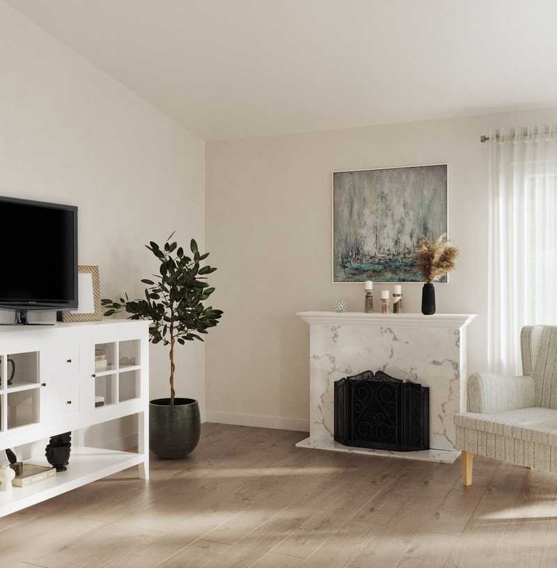 Bohemian, Coastal, Glam Living Room Design by Havenly Interior Designer Sarah