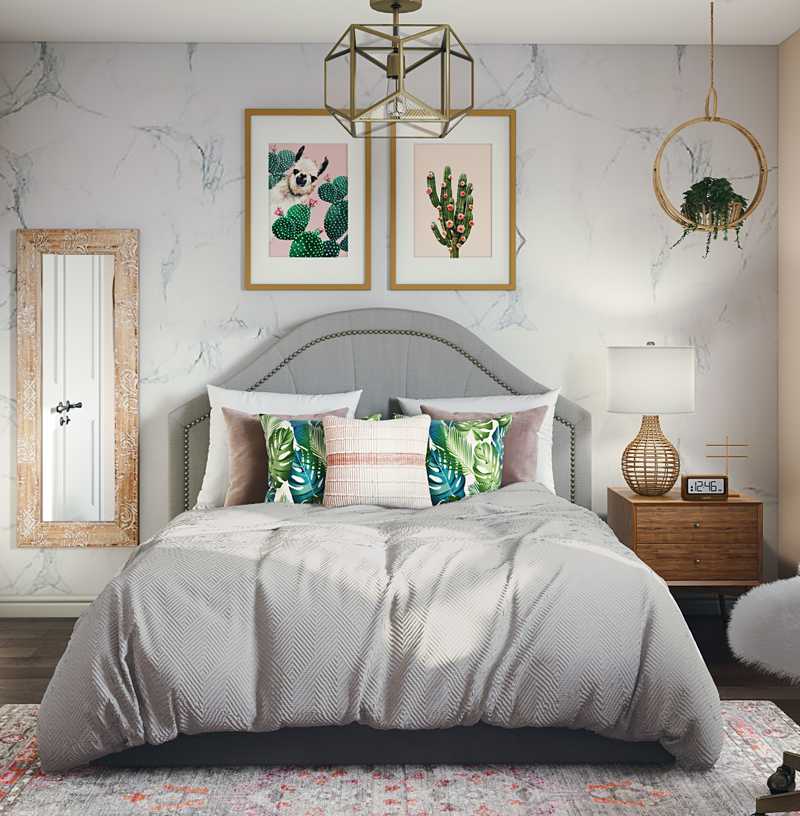Eclectic, Bohemian, Glam Bedroom Design by Havenly Interior Designer Natalie