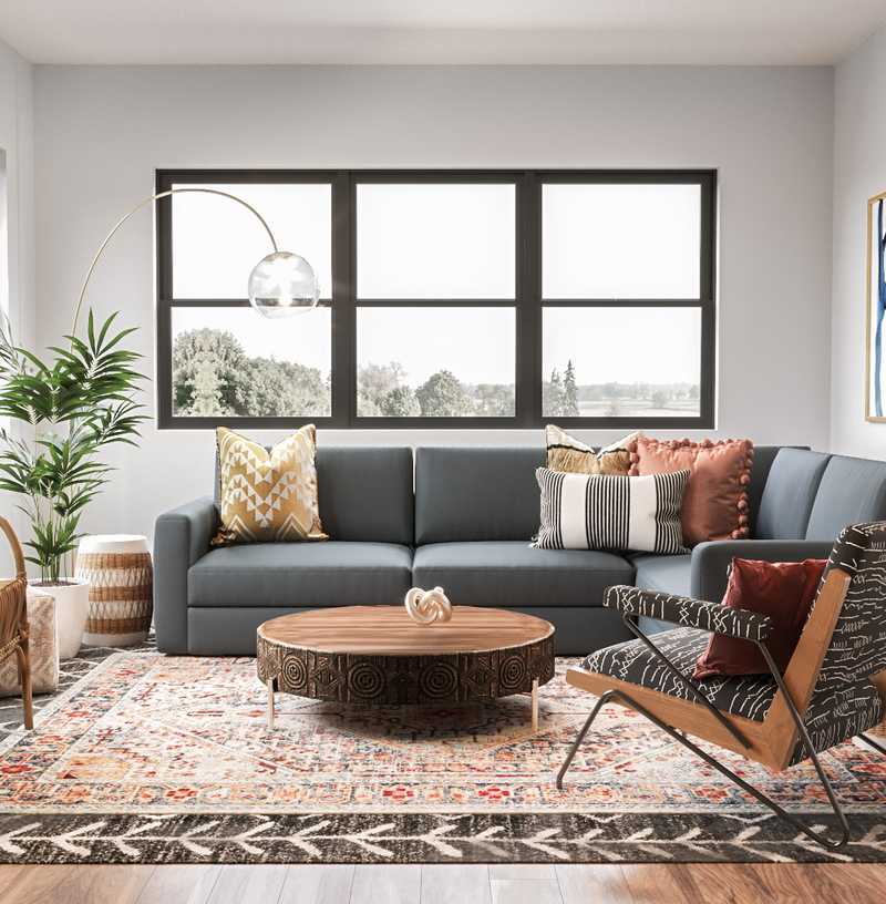 Eclectic, Bohemian, Global Living Room Design by Havenly Interior Designer Jessie