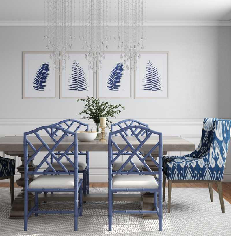 Glam, Preppy Dining Room Design by Havenly Interior Designer Legacy