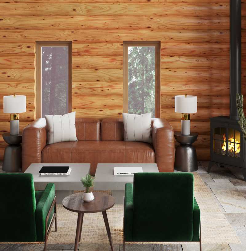 Modern, Global, Midcentury Modern Living Room Design by Havenly Interior Designer Stephanie