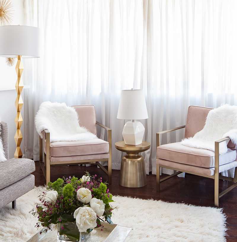 Glam Living Room Design by Havenly Interior Designer Elizabeth
