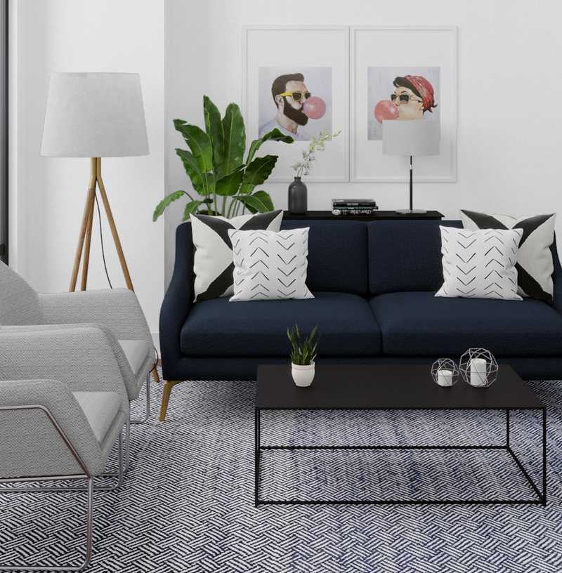 Modern, Industrial, Rustic Living Room Design by Havenly Interior Designer Brady