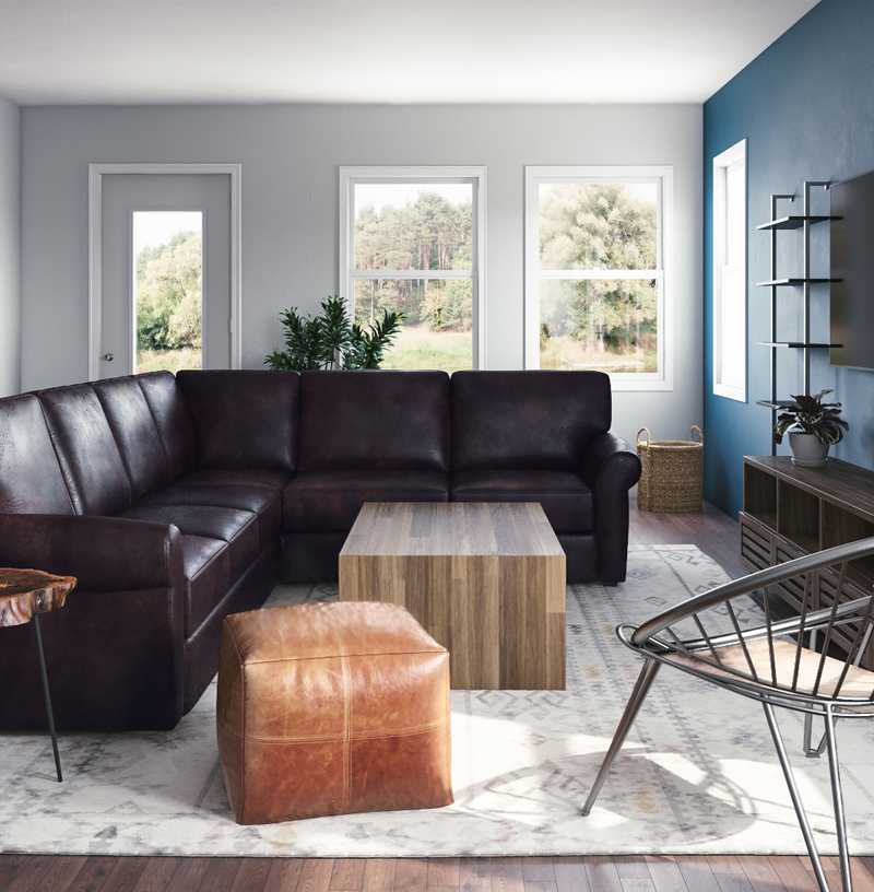 Bohemian, Midcentury Modern Living Room Design by Havenly Interior Designer Morgan
