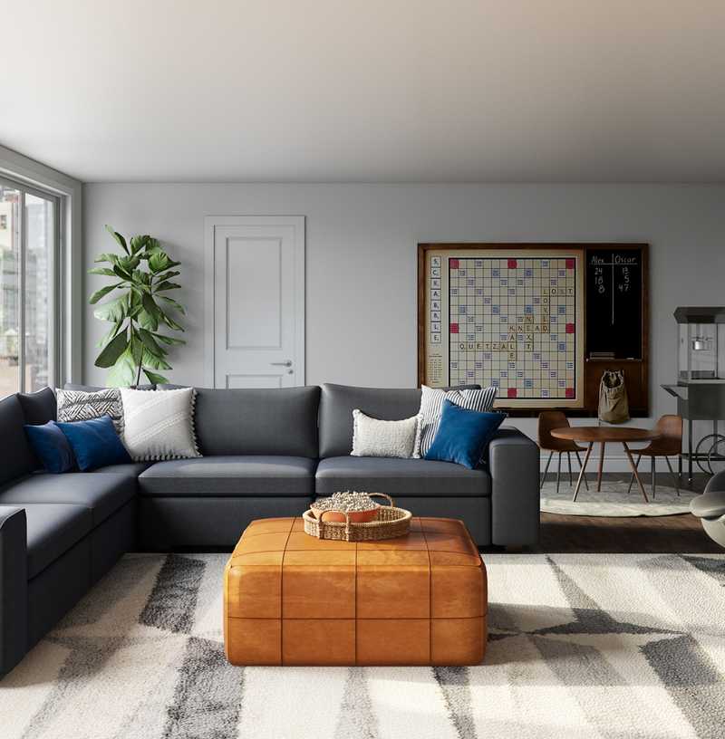 Contemporary, Eclectic Living Room Design by Havenly Interior Designer Natalie