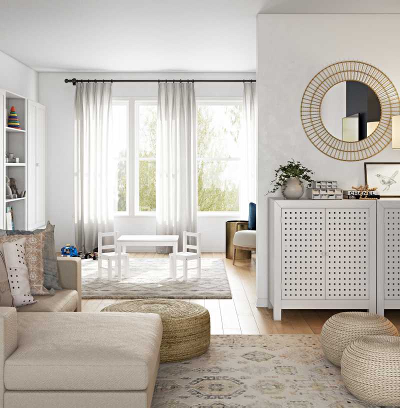 Contemporary, Coastal Living Room Design by Havenly Interior Designer Sarah