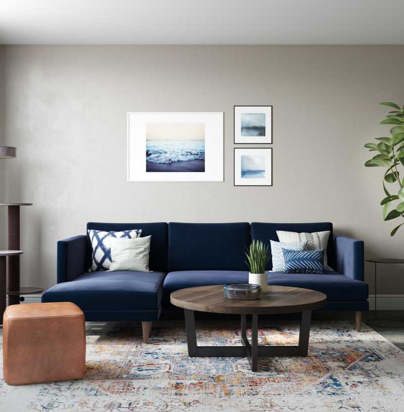 Industrial, Midcentury Modern, Minimal Living Room Design by Havenly Interior Designer Kristine