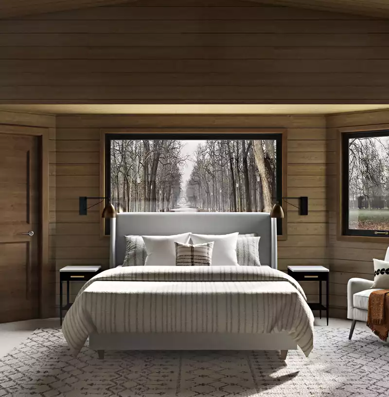 Contemporary, Rustic, Midcentury Modern, Scandinavian Bedroom Design by Havenly Interior Designer Lisa