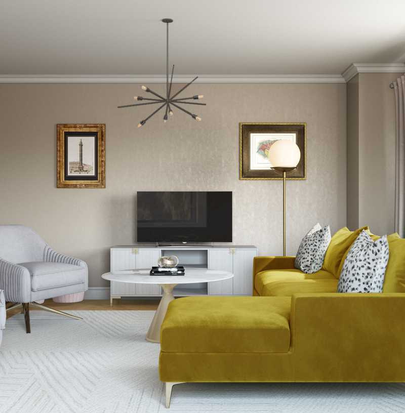 Modern, Glam Living Room Design by Havenly Interior Designer Abi
