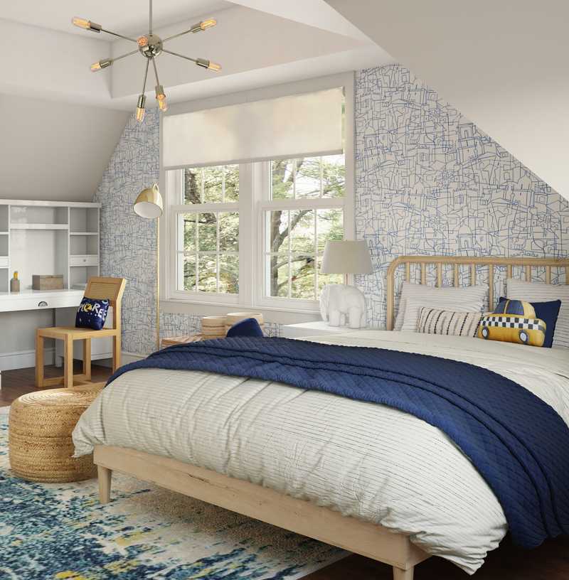 Transitional, Midcentury Modern Bedroom Design by Havenly Interior Designer Sydney