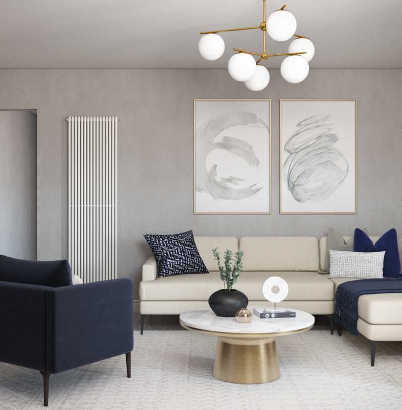 Modern, Glam, Rustic Living Room Design by Havenly Interior Designer Karen