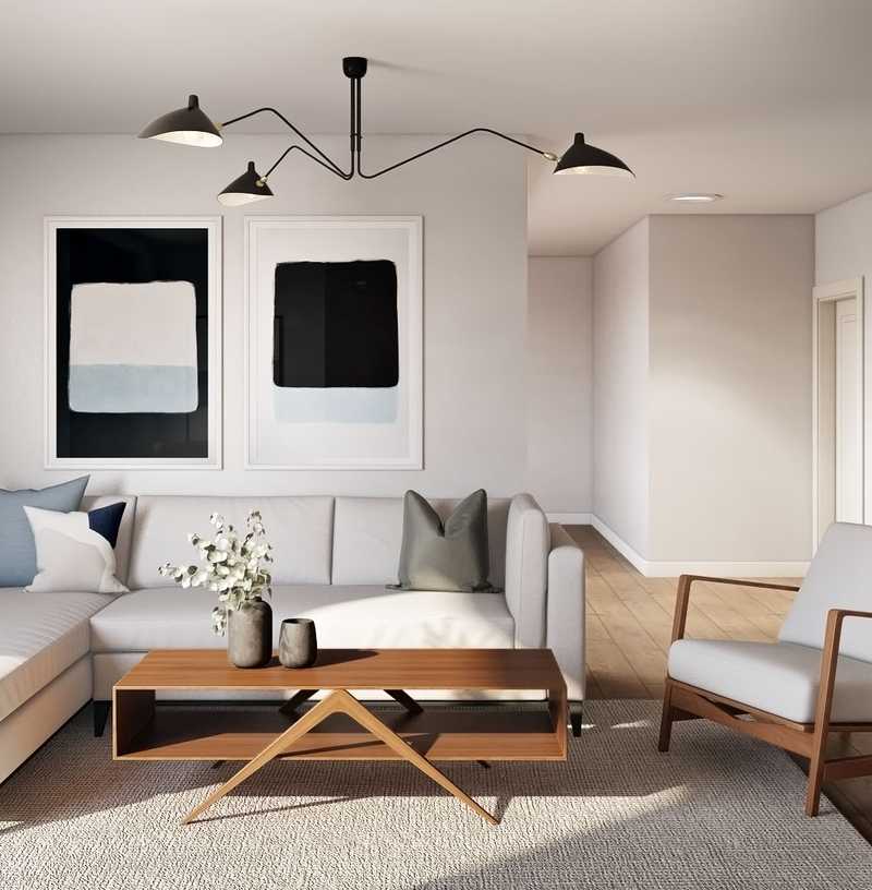 Modern, Midcentury Modern Living Room Design by Havenly Interior Designer Autumn