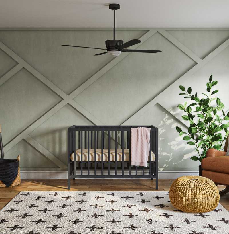 Bohemian, Midcentury Modern Nursery Design by Havenly Interior Designer Chanel