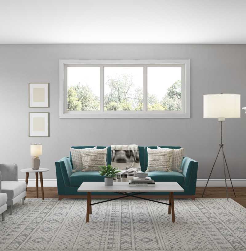 Midcentury Modern, Scandinavian Living Room Design by Havenly Interior Designer Leah