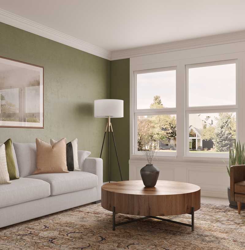 Classic, Traditional, Farmhouse, Transitional, Scandinavian Living Room Design by Havenly Interior Designer Leslie