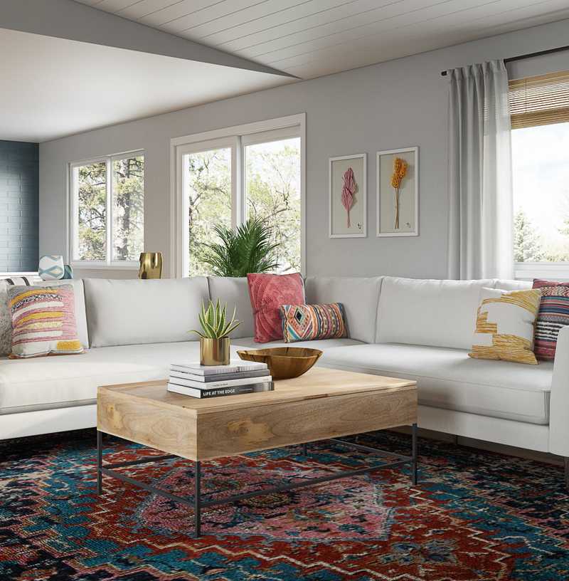 Eclectic, Bohemian Living Room Design by Havenly Interior Designer Gretchen