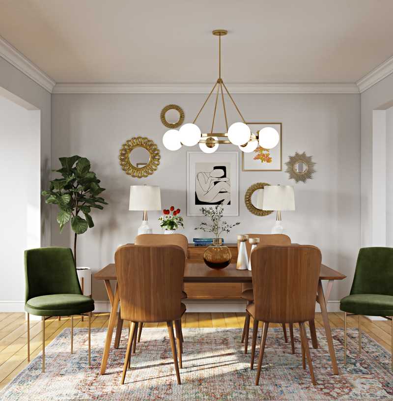 Eclectic, Bohemian, Midcentury Modern Dining Room Design by Havenly Interior Designer Janice