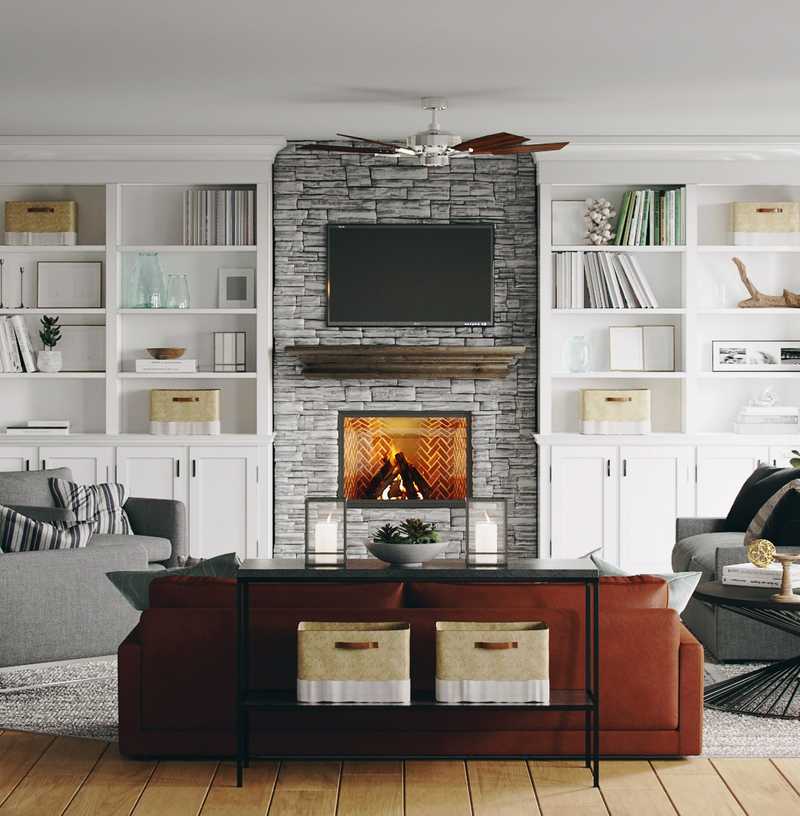 Classic, Coastal, Industrial, Farmhouse Living Room Design by Havenly Interior Designer Arissa