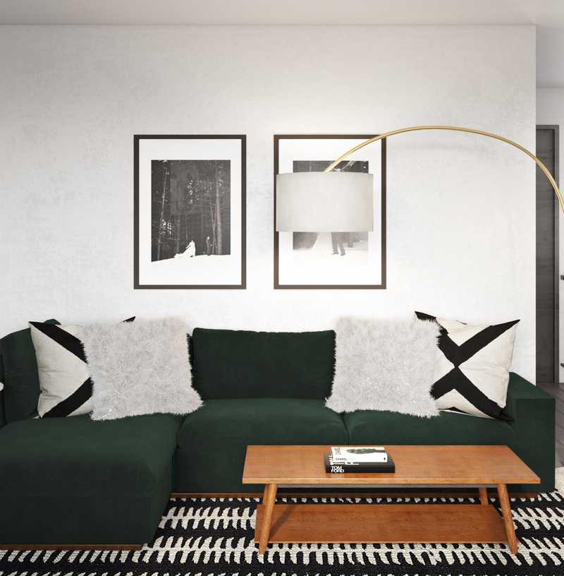 Modern, Eclectic, Midcentury Modern Living Room Design by Havenly Interior Designer Savannah