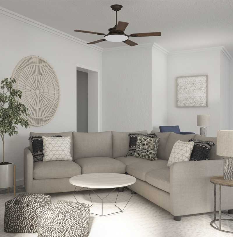 Modern, Eclectic Living Room Design by Havenly Interior Designer Erin