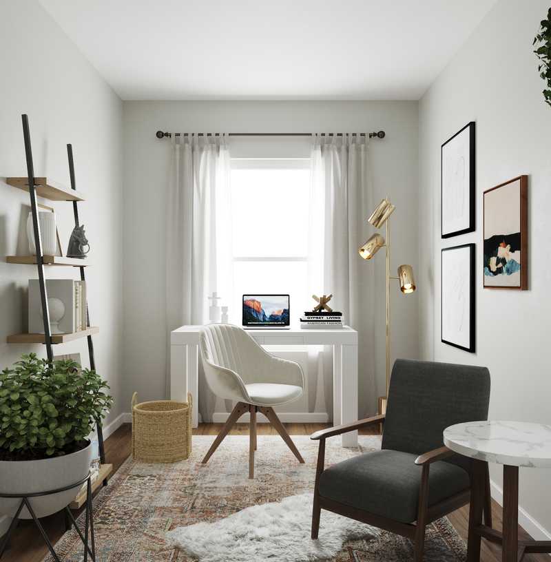 Modern, Bohemian, Scandinavian Office Design by Havenly Interior Designer Emilee