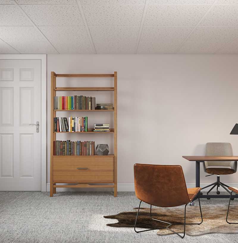 Transitional, Midcentury Modern Office Design by Havenly Interior Designer Amy